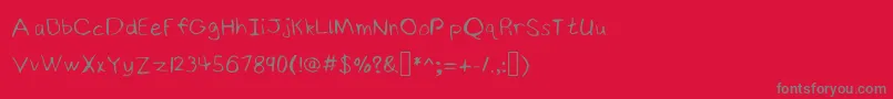 NinjyshandwritingRegular Font – Gray Fonts on Red Background