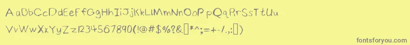 NinjyshandwritingRegular Font – Gray Fonts on Yellow Background