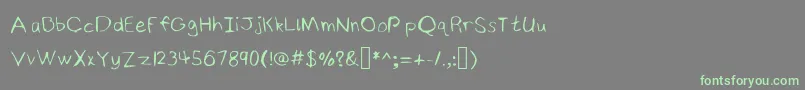NinjyshandwritingRegular Font – Green Fonts on Gray Background
