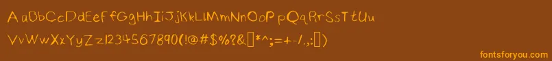 NinjyshandwritingRegular Font – Orange Fonts on Brown Background