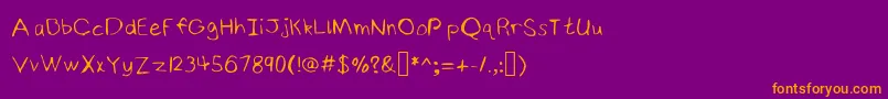 NinjyshandwritingRegular Font – Orange Fonts on Purple Background