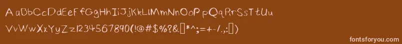 NinjyshandwritingRegular Font – Pink Fonts on Brown Background