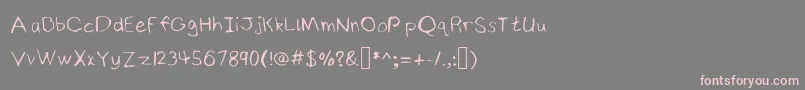 NinjyshandwritingRegular Font – Pink Fonts on Gray Background