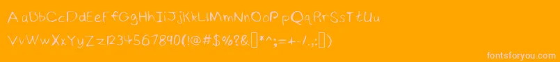 NinjyshandwritingRegular Font – Pink Fonts on Orange Background