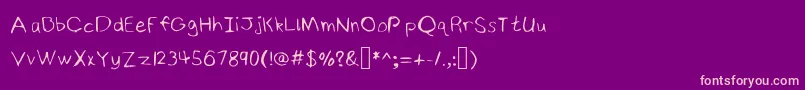 NinjyshandwritingRegular Font – Pink Fonts on Purple Background