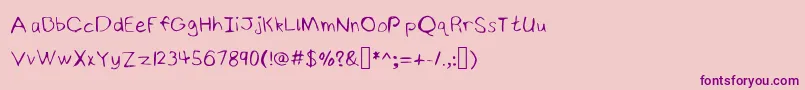 NinjyshandwritingRegular Font – Purple Fonts on Pink Background