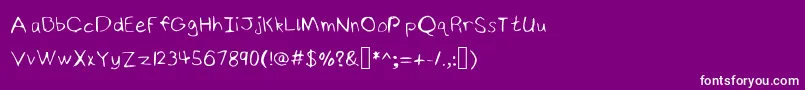 フォントNinjyshandwritingRegular – 紫の背景に白い文字