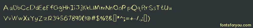 NinjyshandwritingRegular Font – Yellow Fonts on Black Background
