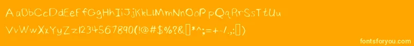 NinjyshandwritingRegular Font – Yellow Fonts on Orange Background