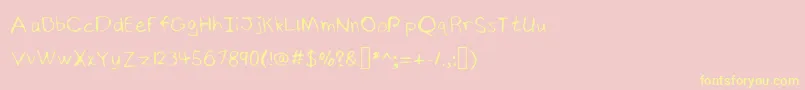 NinjyshandwritingRegular Font – Yellow Fonts on Pink Background