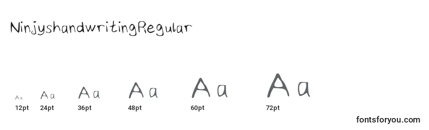 Размеры шрифта NinjyshandwritingRegular