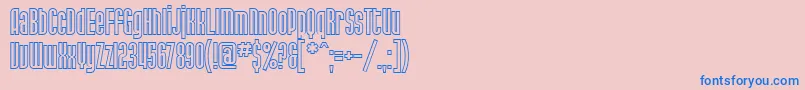 フォントSfPortMckenzieOutline – ピンクの背景に青い文字