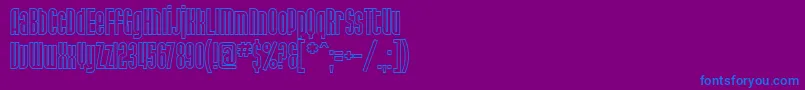 SfPortMckenzieOutline-fontti – siniset fontit violetilla taustalla