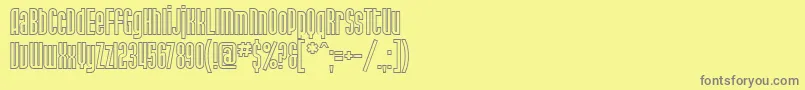 SfPortMckenzieOutline-fontti – harmaat kirjasimet keltaisella taustalla