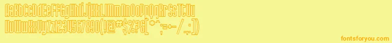 フォントSfPortMckenzieOutline – オレンジの文字が黄色の背景にあります。