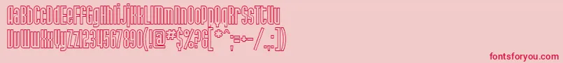 フォントSfPortMckenzieOutline – ピンクの背景に赤い文字