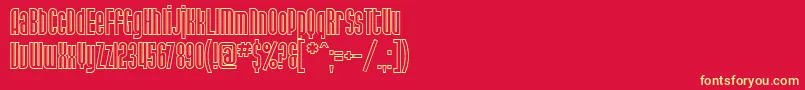 フォントSfPortMckenzieOutline – 黄色の文字、赤い背景