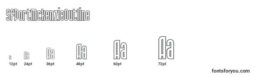 Размеры шрифта SfPortMckenzieOutline