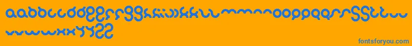 Noakatz-Schriftart – Blaue Schriften auf orangefarbenem Hintergrund