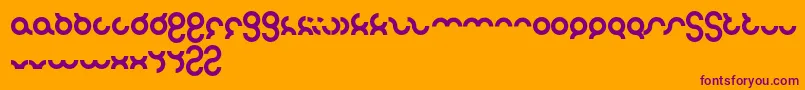Noakatz-Schriftart – Violette Schriften auf orangefarbenem Hintergrund