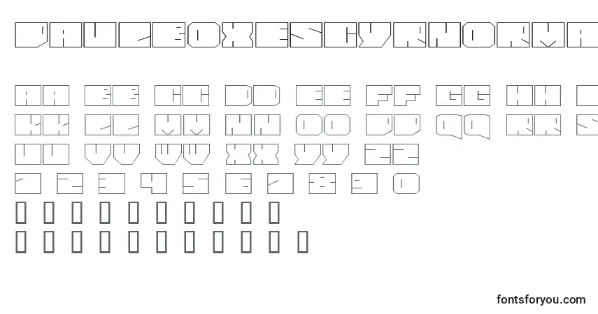 Czcionka PaulBoxesCyrNormal – alfabet, cyfry, specjalne znaki