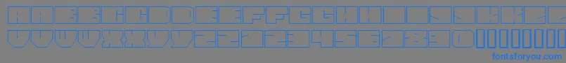 Czcionka PaulBoxesCyrNormal – niebieskie czcionki na szarym tle