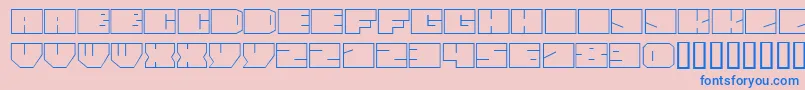 PaulBoxesCyrNormal-fontti – siniset fontit vaaleanpunaisella taustalla