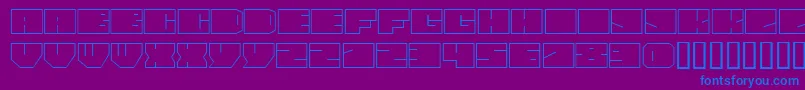 PaulBoxesCyrNormal-fontti – siniset fontit violetilla taustalla