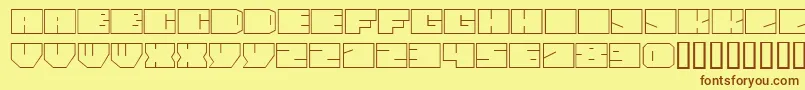 PaulBoxesCyrNormal-fontti – ruskeat fontit keltaisella taustalla