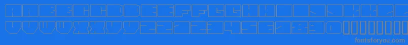 PaulBoxesCyrNormal-fontti – harmaat kirjasimet sinisellä taustalla