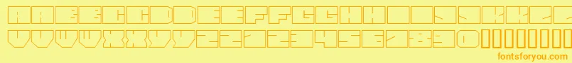 PaulBoxesCyrNormal-fontti – oranssit fontit keltaisella taustalla
