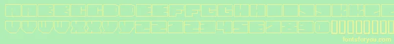 PaulBoxesCyrNormal-fontti – keltaiset fontit vihreällä taustalla