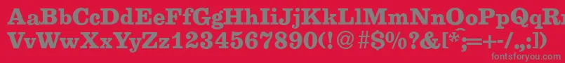 フォントE710RomanBold – 赤い背景に灰色の文字