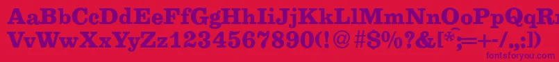 E710RomanBold Font – Purple Fonts on Red Background