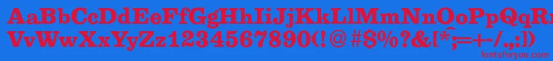 E710RomanBold Font – Red Fonts on Blue Background