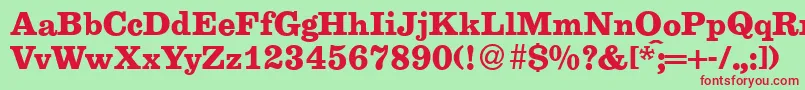 E710RomanBold Font – Red Fonts on Green Background