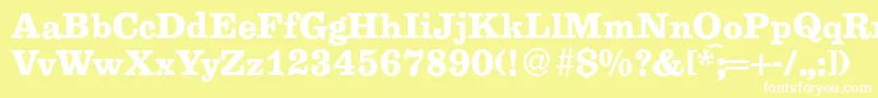 E710RomanBold Font – White Fonts on Yellow Background