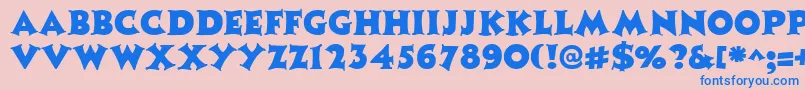 CoasterRegular-Schriftart – Blaue Schriften auf rosa Hintergrund