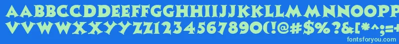 CoasterRegular Font – Green Fonts on Blue Background