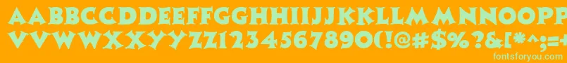 CoasterRegular Font – Green Fonts on Orange Background