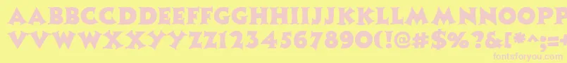 CoasterRegular Font – Pink Fonts on Yellow Background
