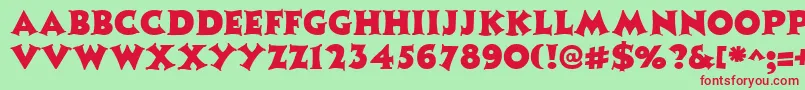 CoasterRegular Font – Red Fonts on Green Background
