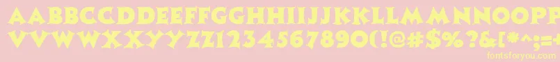 CoasterRegular-Schriftart – Gelbe Schriften auf rosa Hintergrund