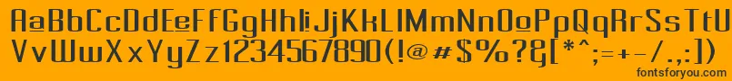 PecotUpper Font – Black Fonts on Orange Background