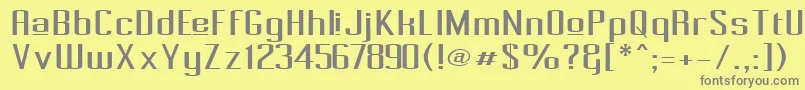 PecotUpper-Schriftart – Graue Schriften auf gelbem Hintergrund