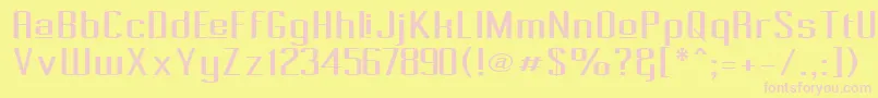 PecotUpper Font – Pink Fonts on Yellow Background