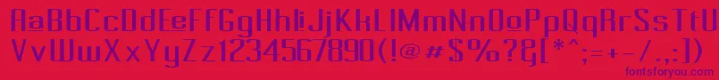 PecotUpper Font – Purple Fonts on Red Background