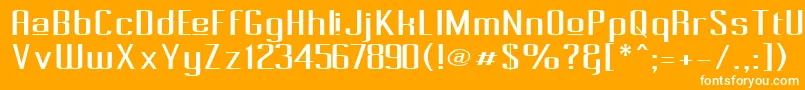 PecotUpper-Schriftart – Weiße Schriften auf orangefarbenem Hintergrund