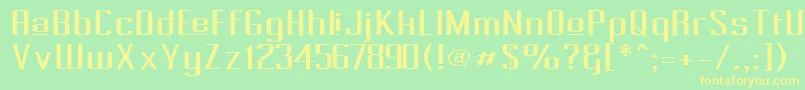 PecotUpper Font – Yellow Fonts on Green Background