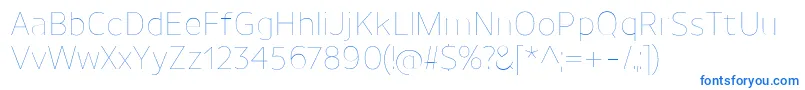 UnimanUltralight Font – Blue Fonts on White Background